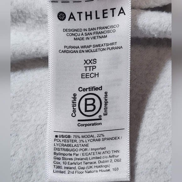 Athleta Womens Purana Wrap Sweatshirt Cardigan XXS - Picture 9 of 10
